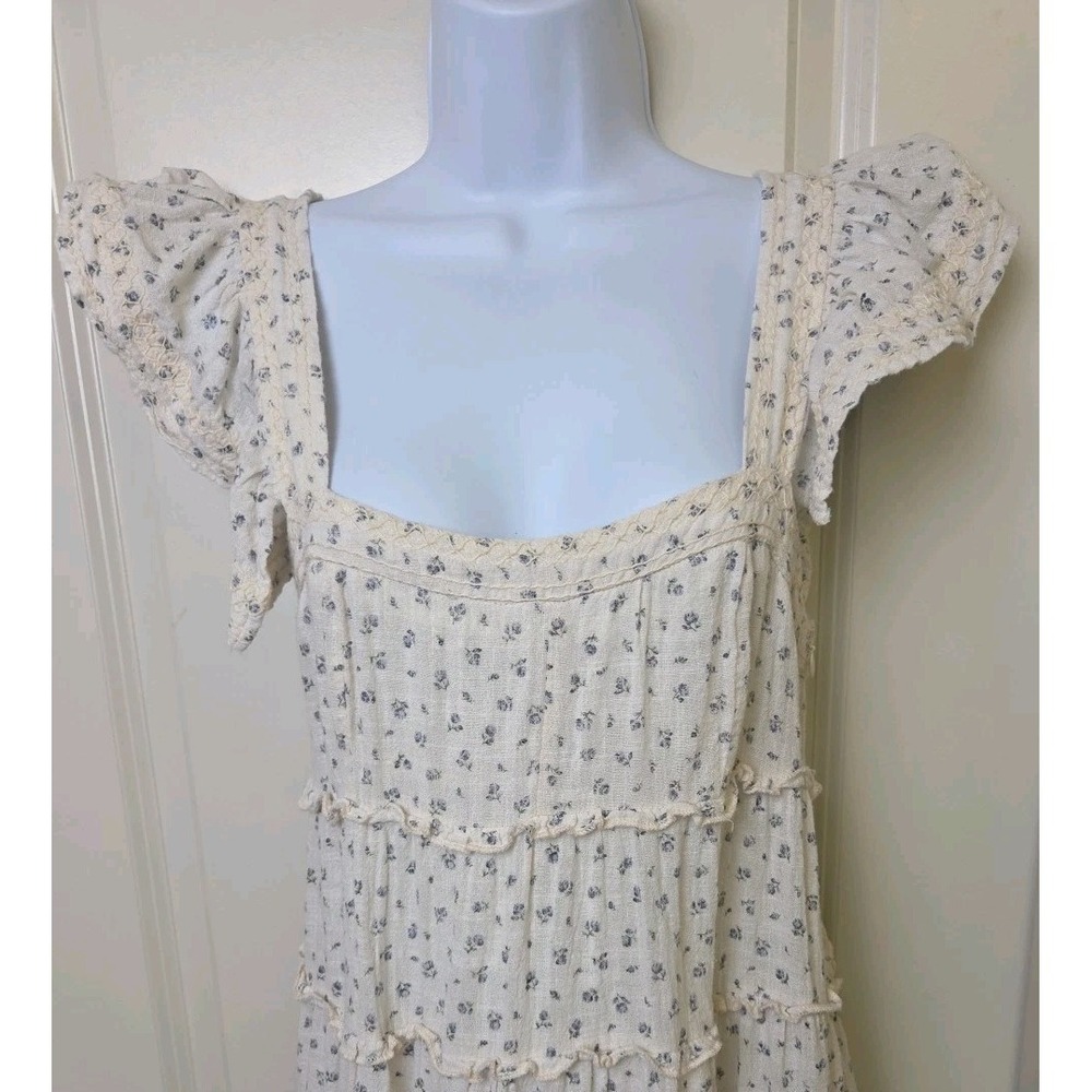 Karlie Floral Embroidered Cotton Gauze Tiered Midi Dress Calico - Size Small - Picture 5 of 14